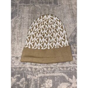 MK Michael Kors Womens Acrylic Beanie‎ Skull Cap Ski Hat One Size Beige Tan